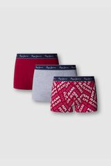 Pepe Jeans Pack 3 boxer liso y logo rojo