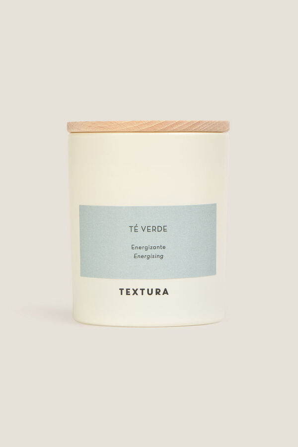 Textura Vela perfumada de chá verde bege