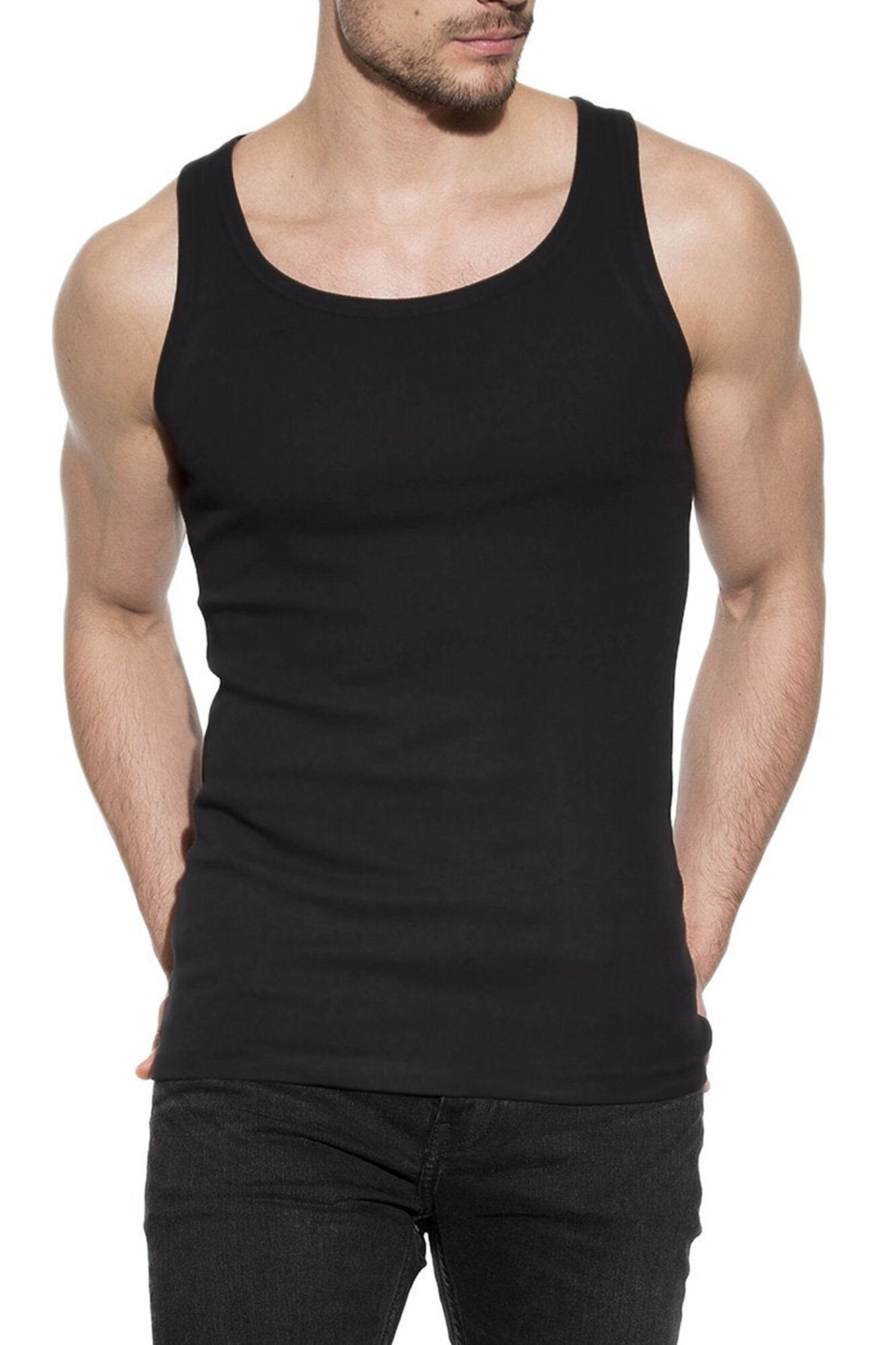 Bread & Boxers Pack de 2 mangas pretas de algod&atilde;o org&acirc;nico