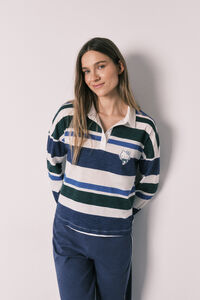 Women'secret Pijama comprido Hello Kitty polo riscas em algod&atilde;o