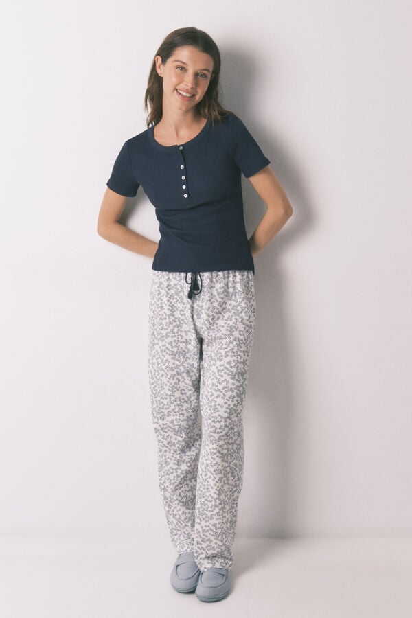 Women'secret T-shirt manga curta em algod&atilde;o azul azul