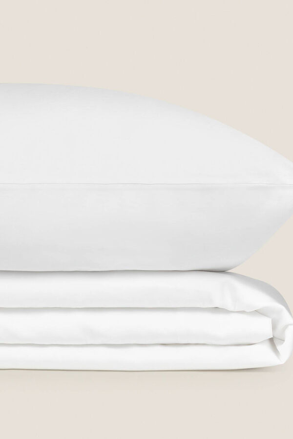 Textura Lençol algodão cetim. Cama 135-140 cm. branco