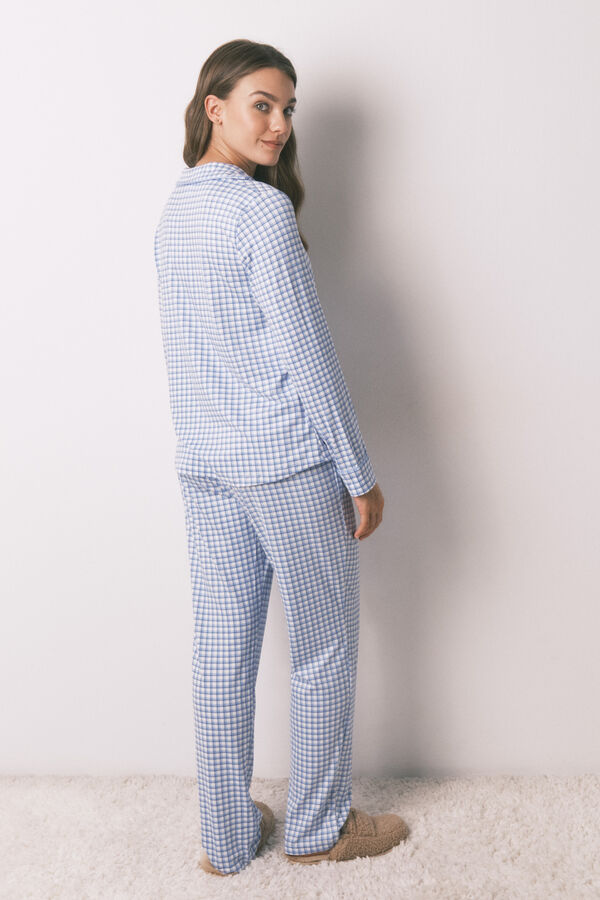 Women'secret Pijama Comprido Snoopy Vichy azul