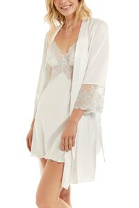 Ivette Bridal Bata curta heritage em crepe prateado