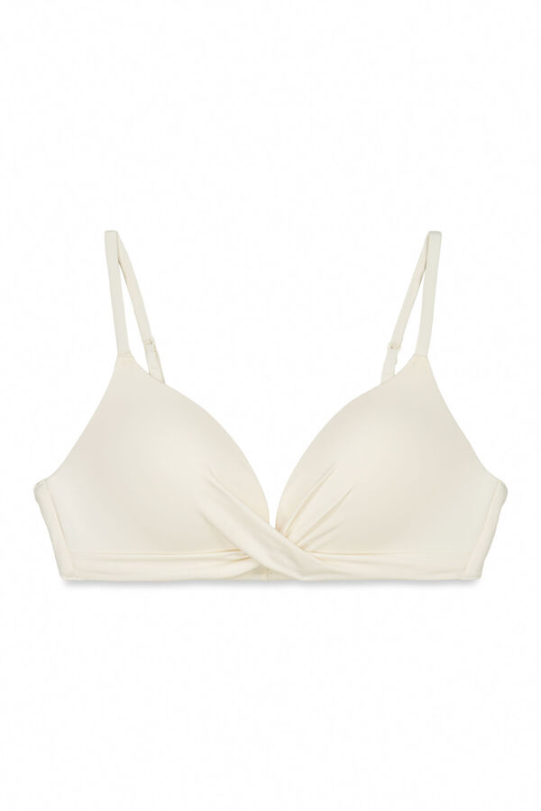 Women'secret Top biqu&iacute;ni cruzado push up branco bege