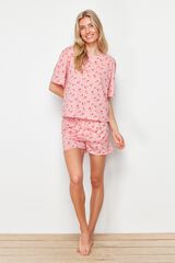 Trendyol Conjunto de pijama curto cerejas estampado