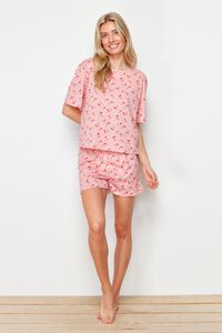 Trendyol Conjunto de pijama curto cerejas