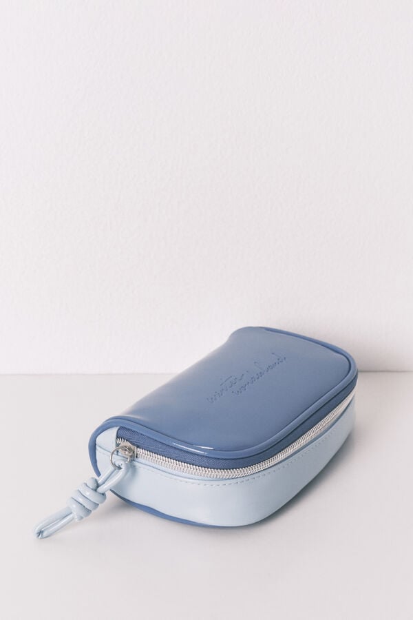 Women'secret Pequena n&eacute;cessaire de couro envernizado azul azul