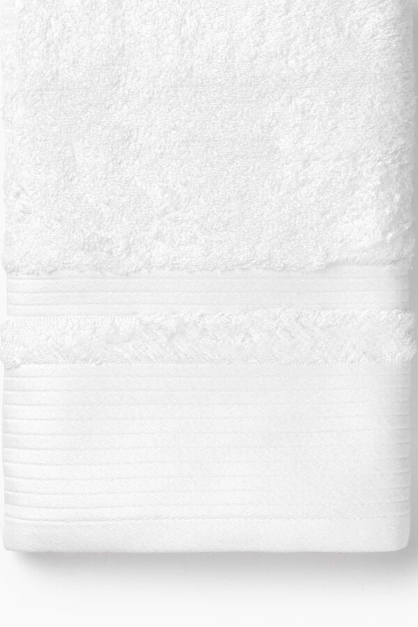 Textura Toalha lavatório friso algodão bambu 50 x 90 cm. branco