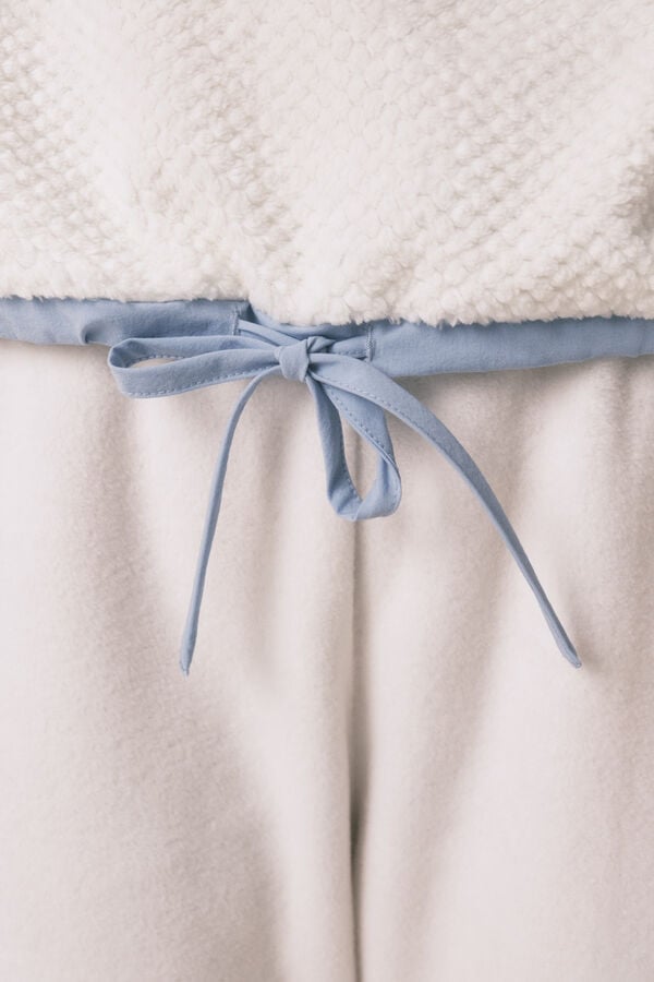 Women'secret Pijama comprido longo jacquard polar  bege