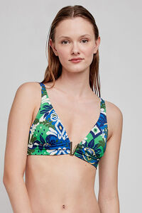 Gisela Top de biquíni triangular com estampado tribal