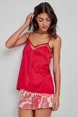 Gisela Coral print pyjamas shorts white