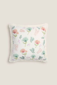 Womensecret Floral embroidery cushion cover with fringing printed