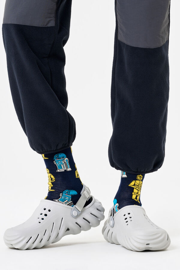 Happy Socks Meias unissex Star Wars™ R2D2 e C3PO azul