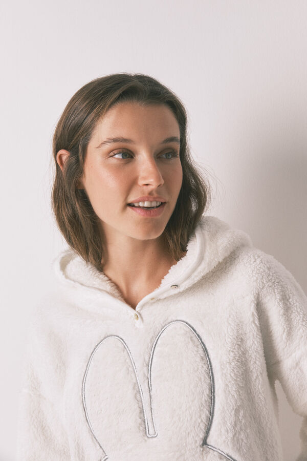 Women'secret Pijama comprido longo de polar com estampado animal da Miffy branco