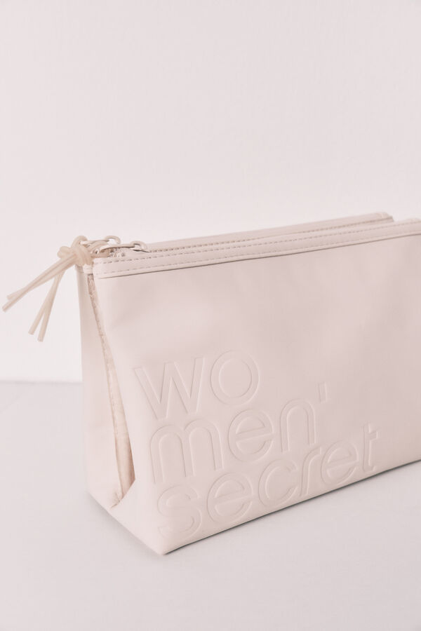 Women'secret N&eacute;cessaire m&eacute;dio com dupla carteira branco bege