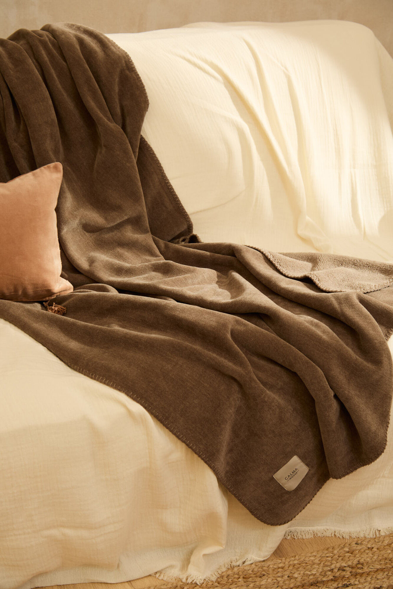 Calma House Xadrez quente com costura Adel marrom