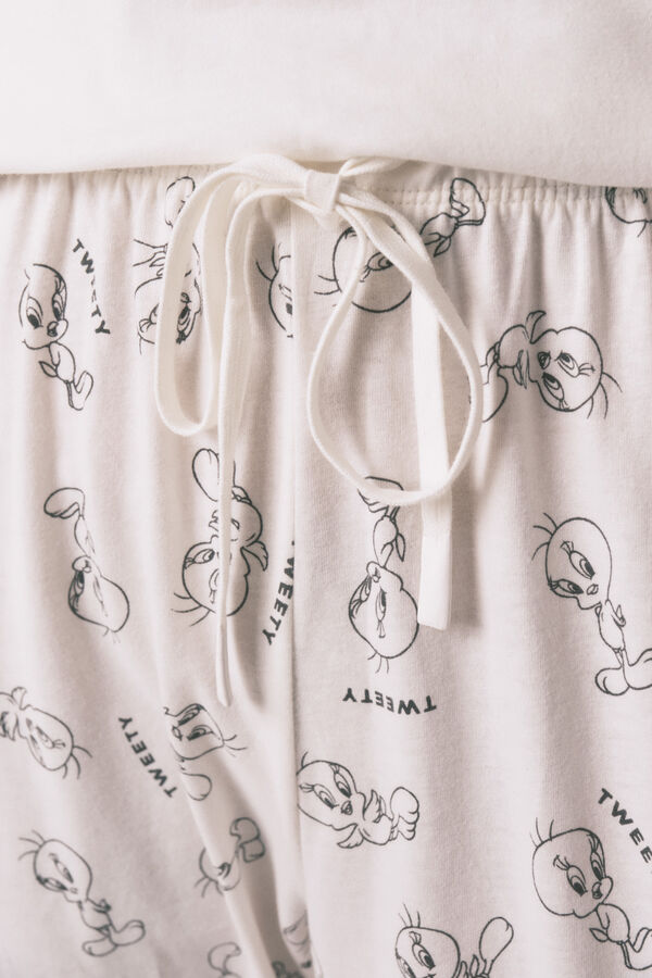 Women'secret Pijama comprido Tweety Bird 100% algodão bege