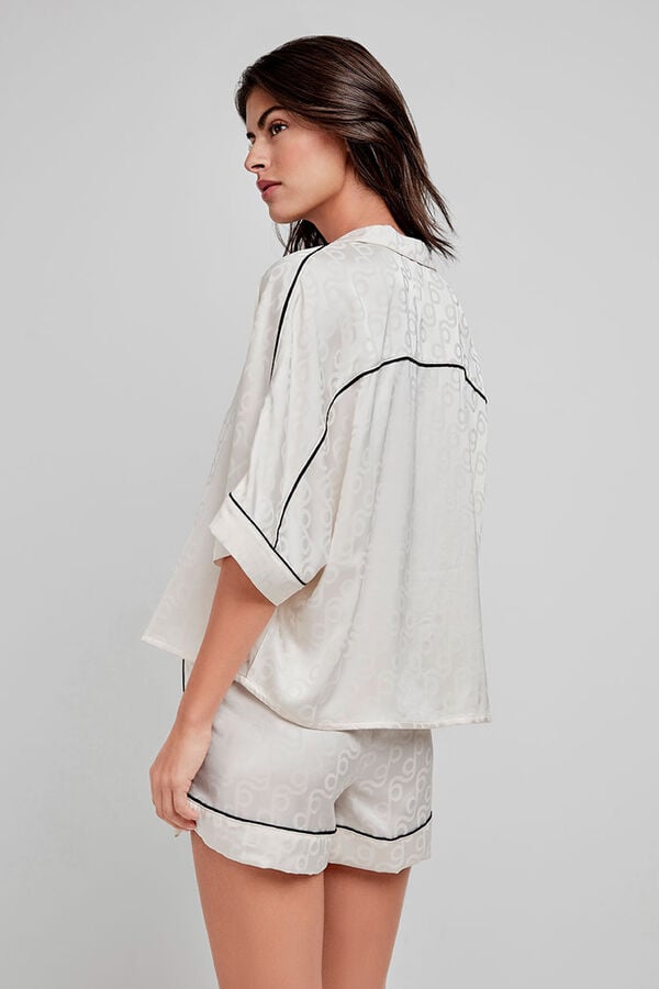Gisela Pijama curto camisa bege bege