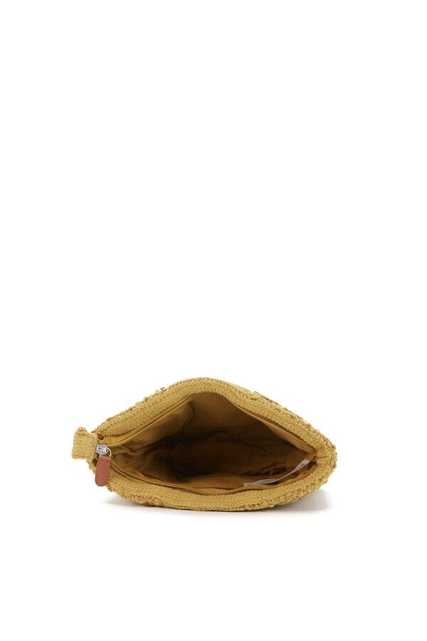 Abbacino  Necessaire de praia em algod&atilde;o dourado estampado