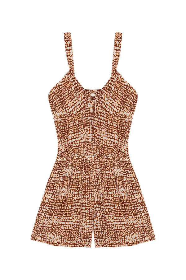 Womensecret Short brown Ecovero ™ print jumpsuit  nude