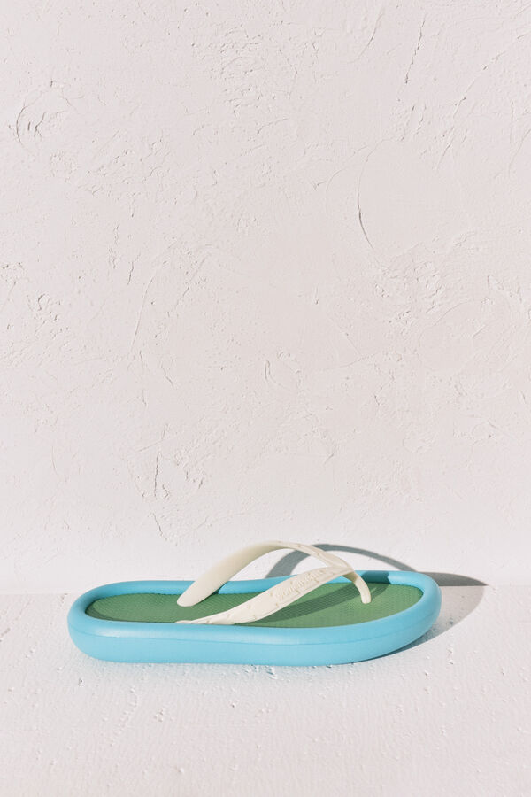 Women'secret Chinelo efeito blocos colorido azul