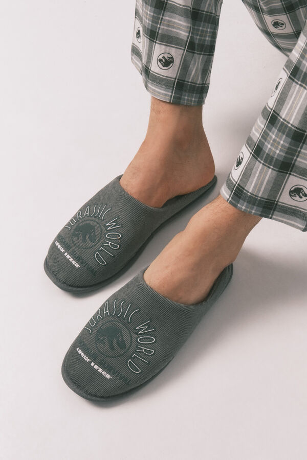 Women'secret Chinelos de quarto masculinos "Jurassic World" bege