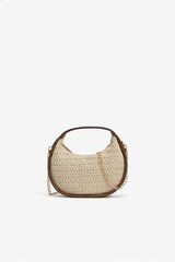Vilanova Bolso Redondo Efecto Mimbre beige