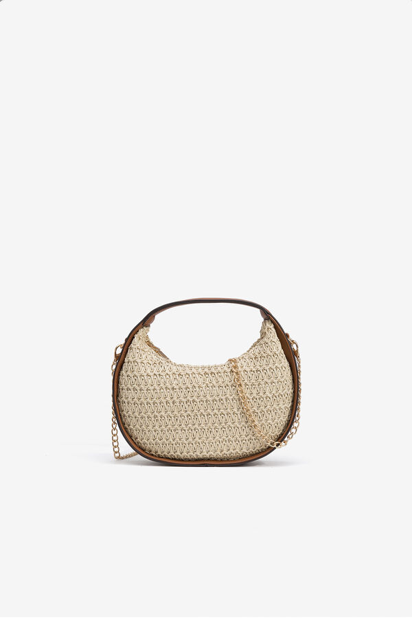 Vilanova Bolso Redondo Efecto Mimbre beige