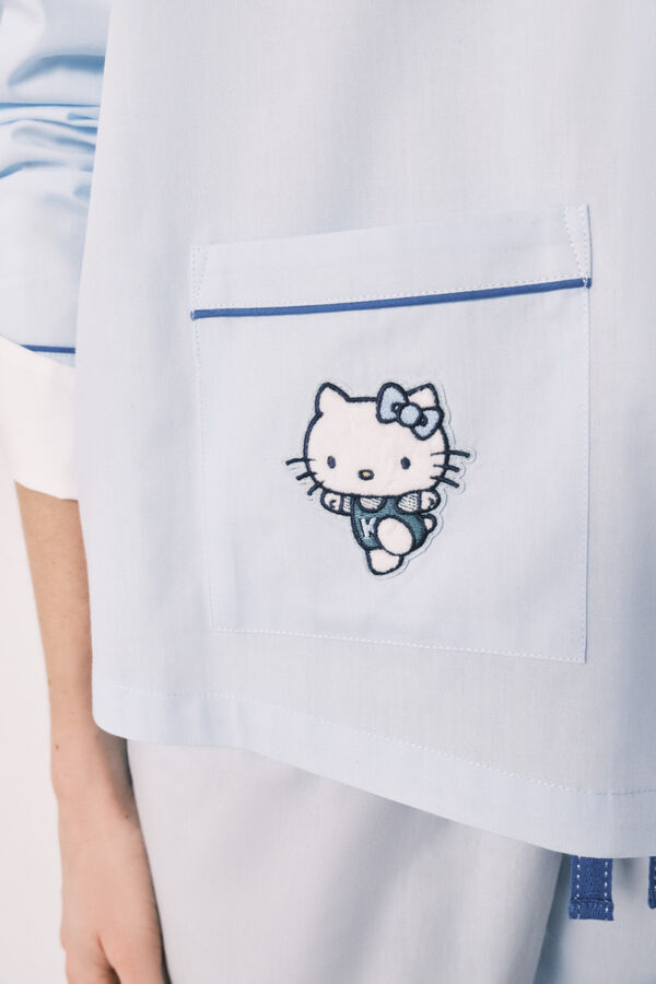 Women'secret Pijama camiseiro Hello Kitty em algod&atilde;o azul azul