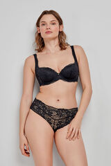 Gisela Beige lace Brazilian Boxer Briefs black