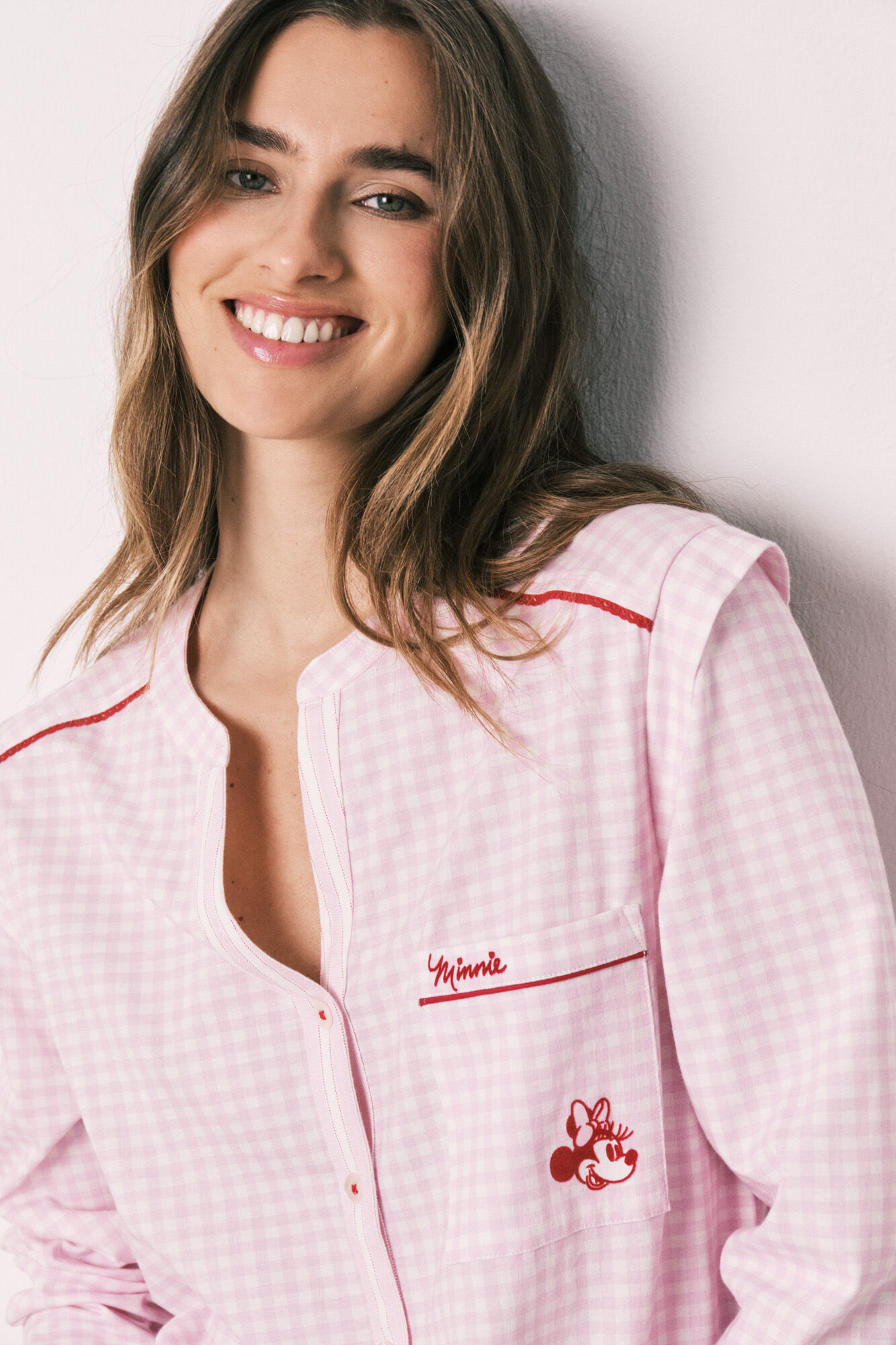 Women'secret Pijama comprido gola mao em algod&atilde;o