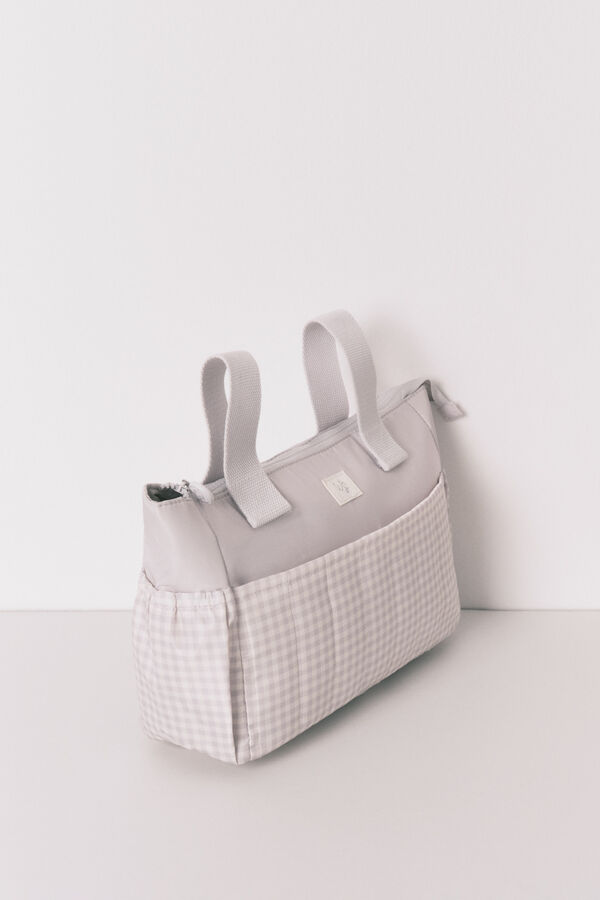Women'secret Bolsa de nécessaire "maternity" média em xadrez cinza  cinzento