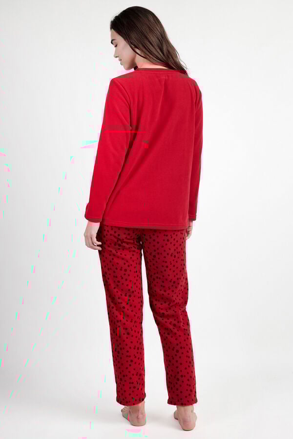 Admas Pijama de microfibra Dálmatas Varsity B vermelho