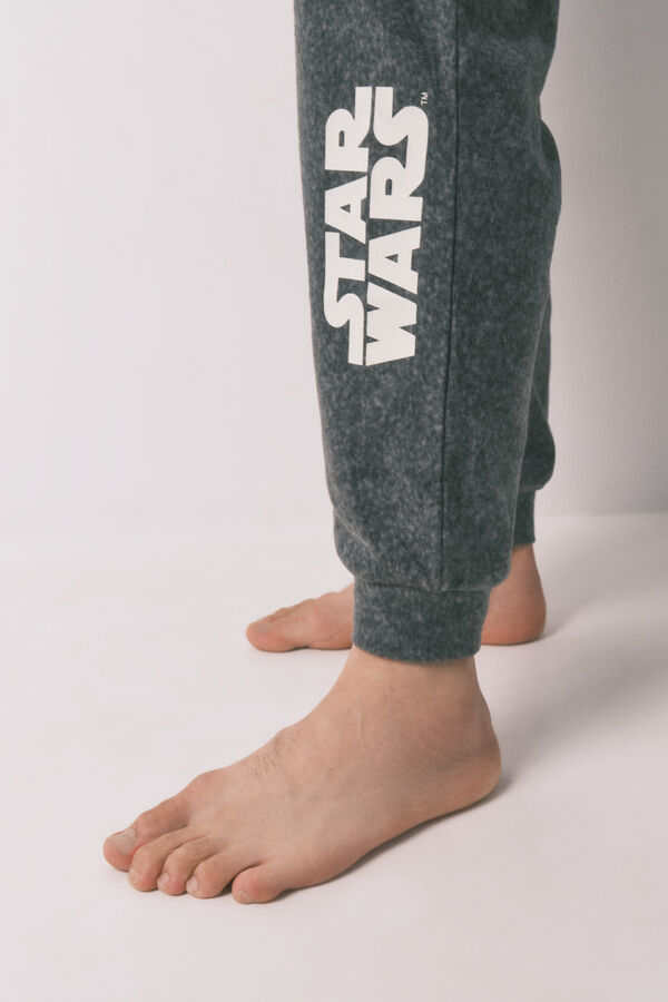 Women'secret Pijama comprido cinza masculino polar Star Wars cinzento