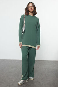 Trendyol Malha de calça e T-shirt de malha com vivo 