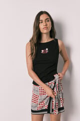 Women'secret Conjunto top y falda pantal&oacute;n negro