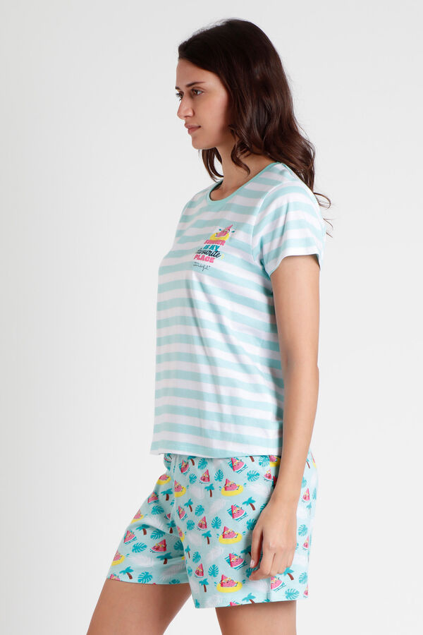 Mr. Wonderful MR WONDERFUL Pijama manga curta melancia para mulher azul