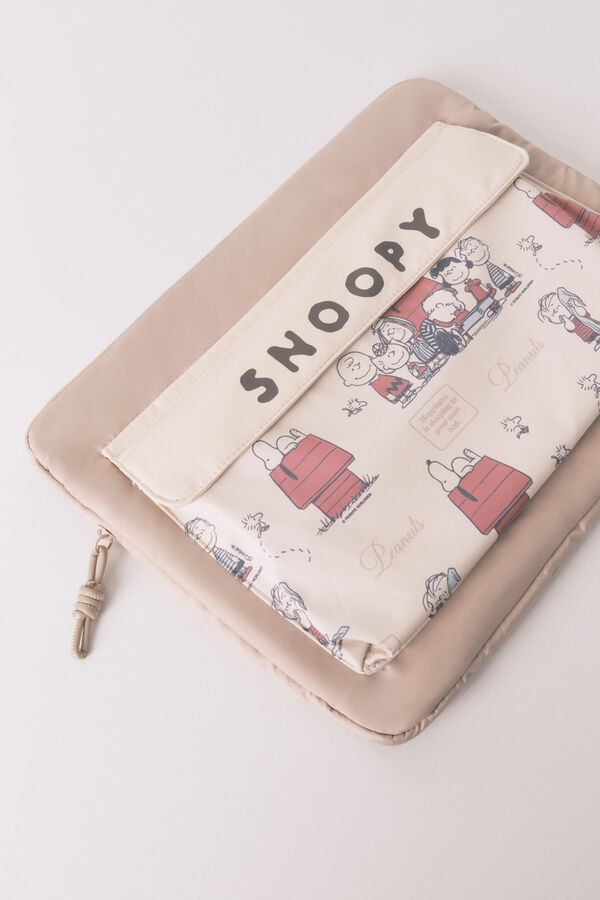 Women'secret Funda ordenador nylon beige Snoopy nude