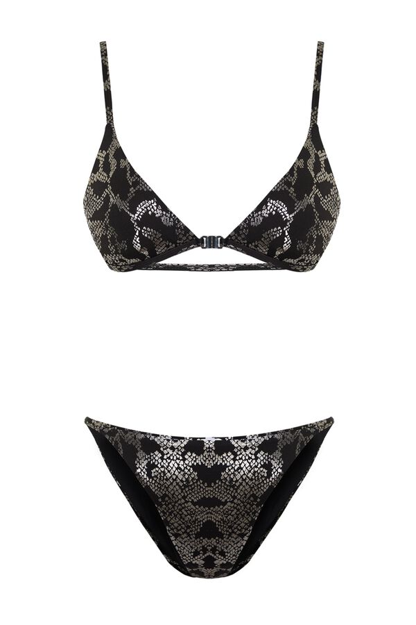 Trendyol Metallic animal print bikini set printed