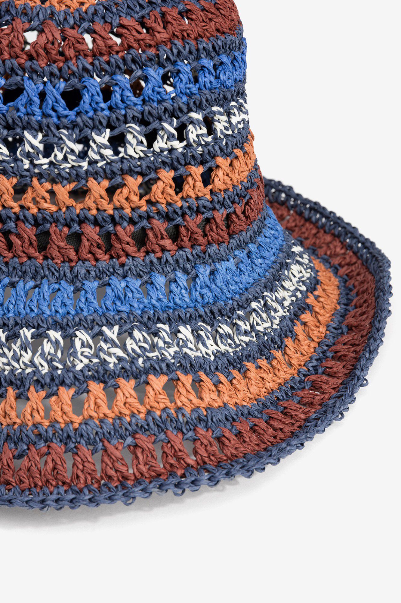 Vilanova Sombrero bucket efecto paja rayas