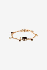 Vilanova Pack de 2 pulseiras com pedras douradas e pretas