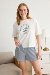 Trendyol Conjunto de pijama corto rayas