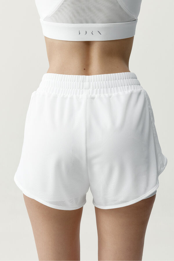 Born Living Yoga Pantal&oacute;n corto deportivo Padma 2.0 blanco roto marfil