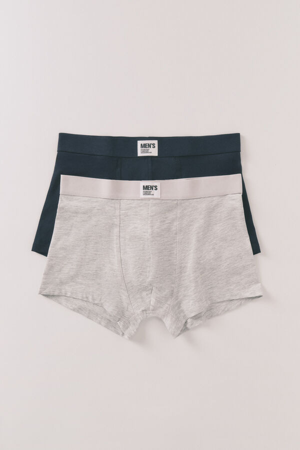 Women'secret Pacote com 2 boxers azuis lisos azul