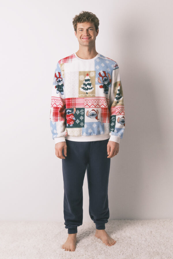 Women'secret Pijama de polar masculino Stitch estampado