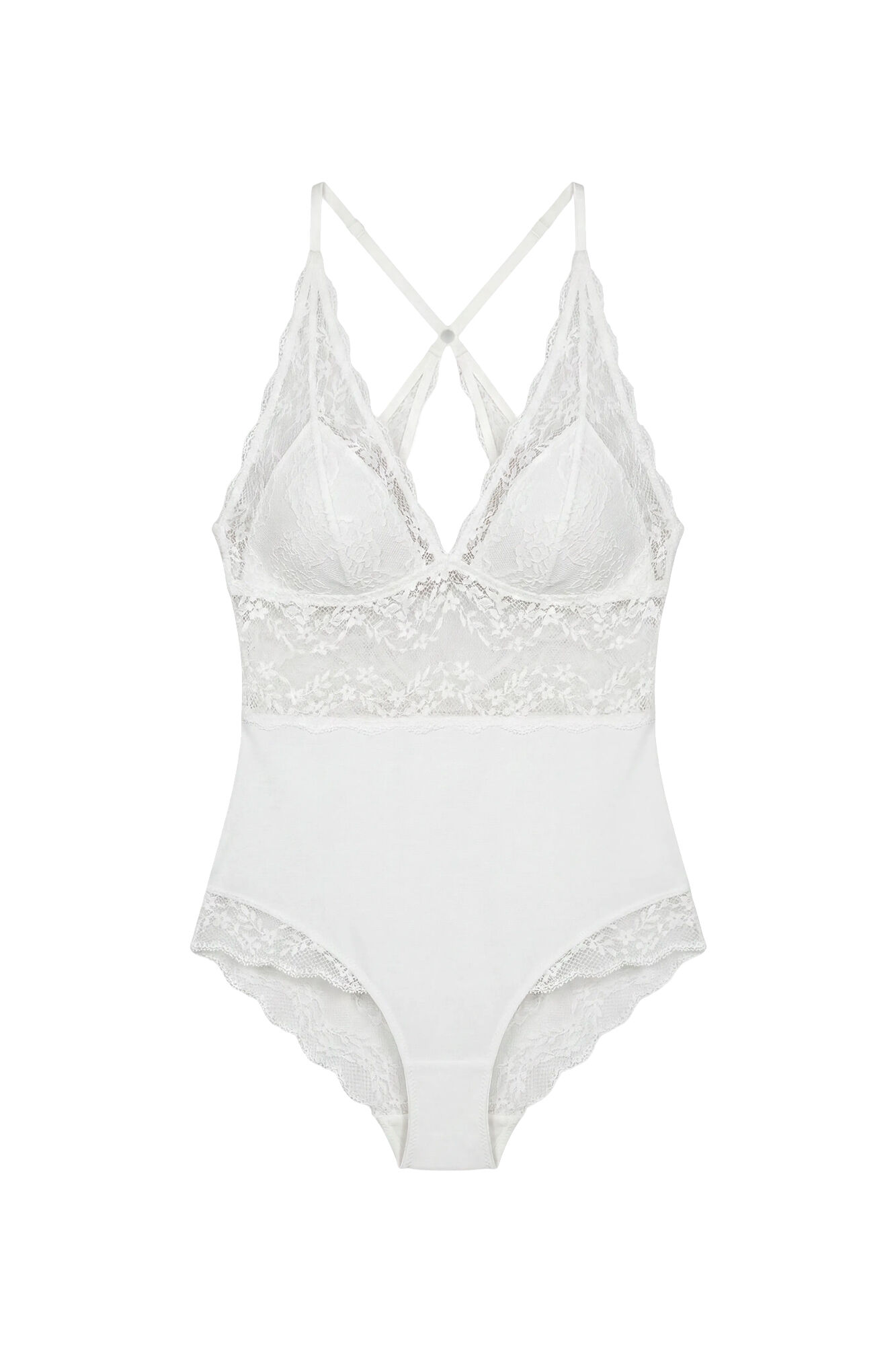 Women'secret Body triangular em microfibra e renda branco