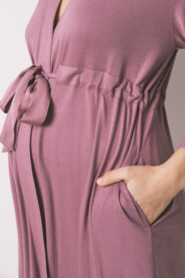 Women'secret Robe maternity com cinto rosa rosa