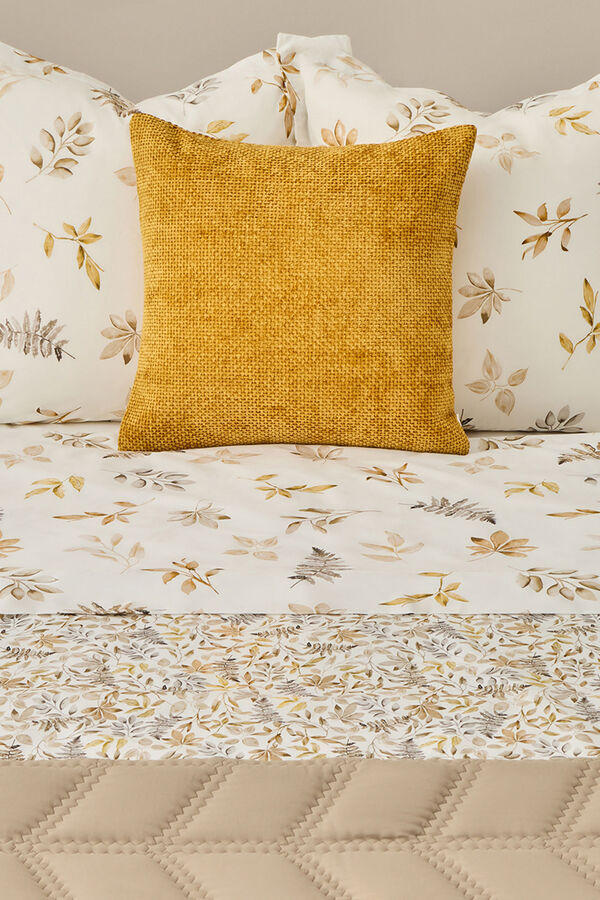 Textura Sábana algodón hojas en rama estampado
