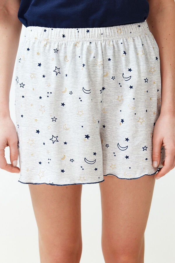 Trendyol Conjunto de pijama azul marinho com estampado galáctica e calças  azul